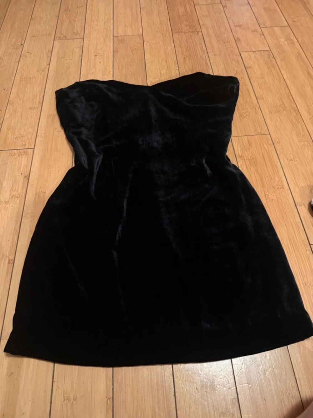 Roberto Cavalli Black Strapless Velvet Mini Dress